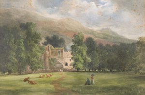 Valle Crucis oder Dinas Bran, Llangollen, 1872 von Robert Tucker Pain